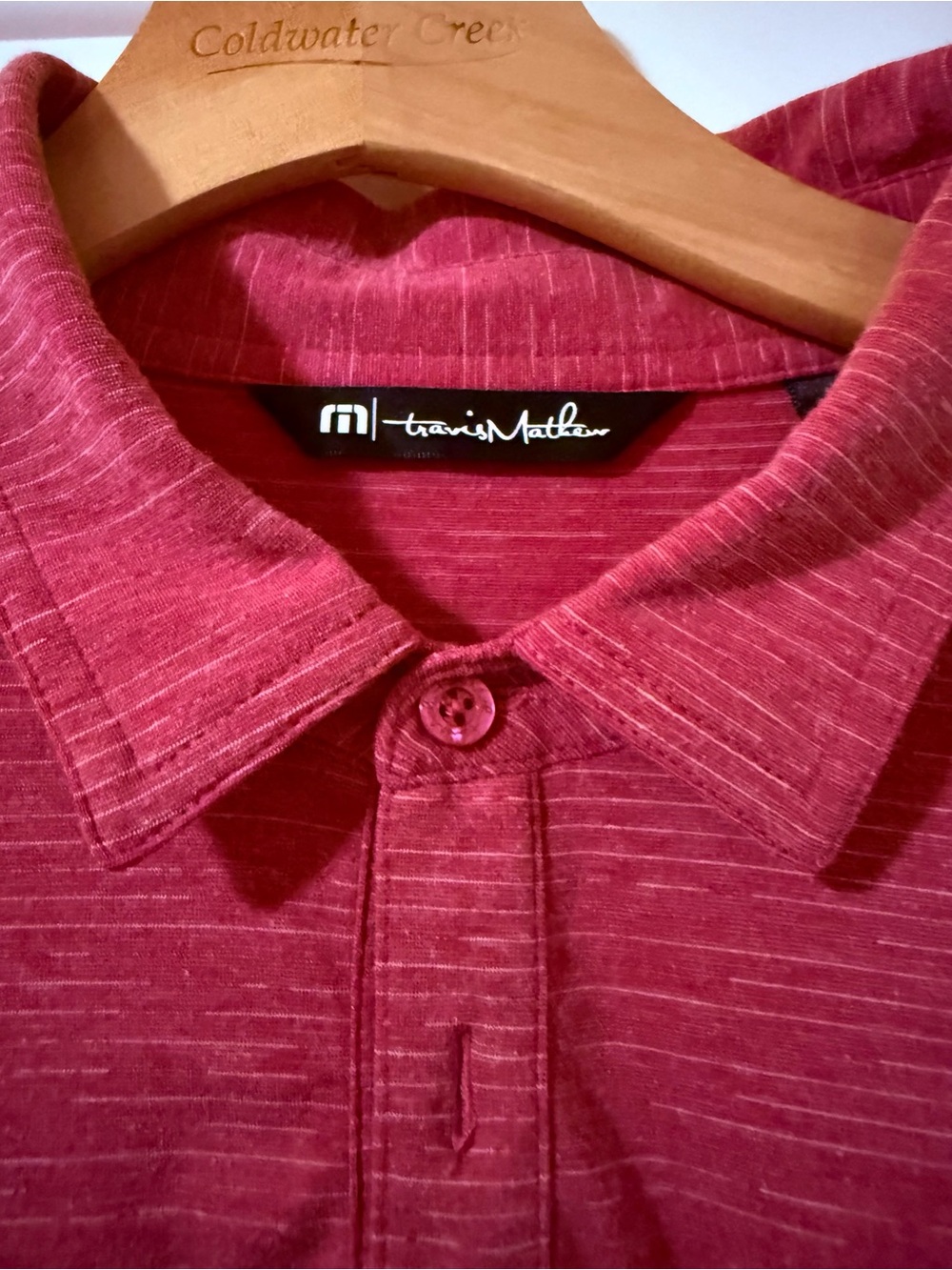 Travis Mathew Heathered Coral Short Sleeve Polo - Picture 2 of 7